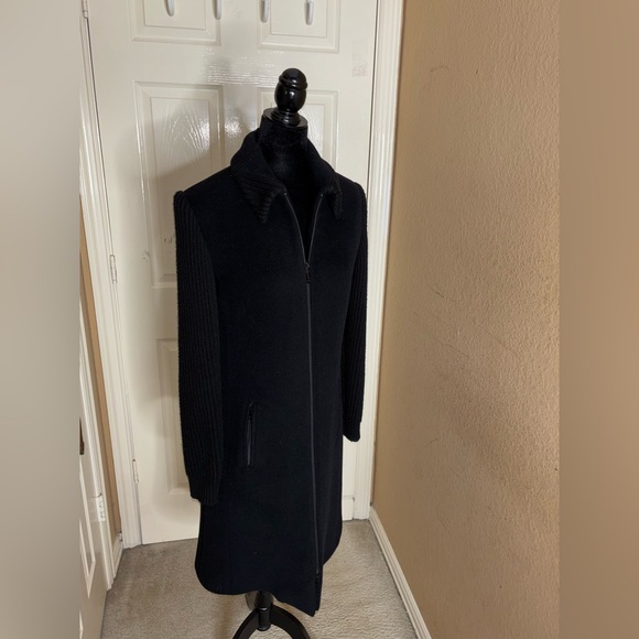 Bella Bicchi Women's classic Angora And Virgin Wool coat black Size 6 - Picture 2 of 13